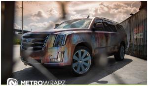 Cadillac Escalade Rust Chrome by Metro Wrapz '2015